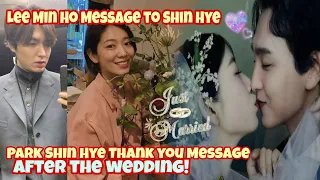 Park shin hye and Choi tae joon thank you message after the wedding | Lee min ho message