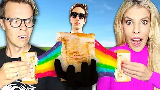 We only Ate Rainbow Food for 24 Hours Challenge! (Rebecca Vs. Best Friend)