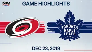 NHL Highlights | Hurricanes vs Maple Leafs - Dec. 23, 2019