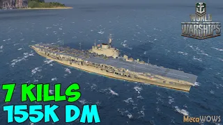 World of WarShips | Implacable | 7 KILLS | 155K Damage - Replay Gameplay 4K 60 fps