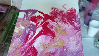 Acrylic pouring flowers with chain .Акриловая Заливка . Рисуем Цветы цепочкой #0175