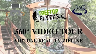 Ultimate Adrenaline Rush -  Ride a Zip Line in Virtual Reality with Treetop Flyers - 360° Video