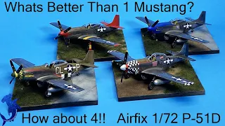 Airfix 1/72 P-51D with a twist!  I build 4 of them at once!  |  Full build video