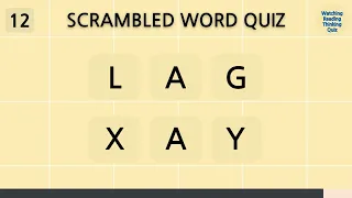 Scrambled Word Quiz Letters Reading Thinking Quiz Game