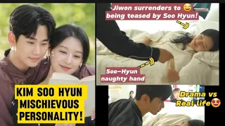 Jiwon surrenders being teased by Soo Hyun!🙈 | Queen Of Tears #kimsoohyun #kimjiwon