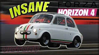 Fiat 595 Drag Build & Gameplay (Crazy Fast) | Forza Horizon 4