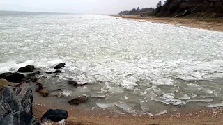 Новопетровка / Бердянск 2021 Море зимой. Замёрзло и отмерзает.