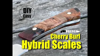 How to easily make Cherry Burl Hybrid Knife handles with totalboat Thickset resin