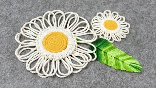 DIY DAISY COASTERS EASY MACRAME FLOWER PATTERN TUTORIAL