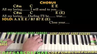 All My Loving (The Beatles) Piano Cover Lesson with Chords/Lyrics