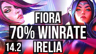 FIORA vs IRELIA (TOP) | 70% winrate, 7/1/5, 6 solo kills, Dominating | KR Master | 14.2