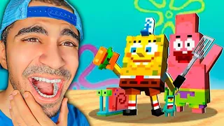 مغامرات سبونج بوب في ماين كرافت - مساعدة مستر سلطع 😱🔥 - Minecraft