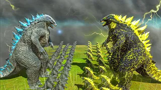 Legendary Godzilla War - Growing Godzilla 2014 VS Thunder Godzilla, Size Comparison Godzilla