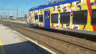 Départ d'un Régiolis sur un TER Marseille cavaillon en gare de Miramas