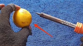 Clever! Put lemon On Your Electrical Soldering Iron And Admire Results