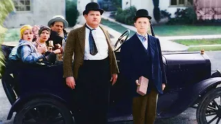 Laurel and Hardy Perfect Day (1929) Best Comedy Scenes from the Film. Short Version Colorized in HD