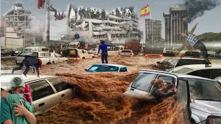 Spain deadly flooding today 2022 | Heavy rains collapsed cars and houses | Madrid