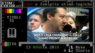 titoli TG1-sera domenica 13 maggio 2018  // accordo fatto per il copremierato Di Maio e Salvini