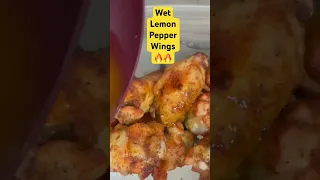 Wet Lemon Pepper Wings !!! #music #wings #shorts #lemonpepperwings #food