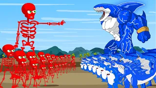 EVOLUTION of SKELETON vs SHARKZILLA: If Boundary Changes??| Godzilla Cartoon Compilation