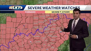 Tornado watch in effect overnight, but storms moving out in the morning