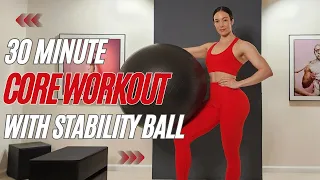 30 Stability Ball AB WORKOUT// Strong Core + Flat Stomach Exercises