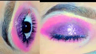 shimmery party eye makeup! shimmery party eye makeup! pink glitter eye makeup@hoorbeautysalon1804
