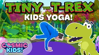 Tiny the T-Rex 🦖 | Dinosaur Videos for Kids | A Cosmic Kids Yoga Adventure!