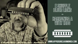 E Shuffle - Blues licks - Harmonica A - avec tablature