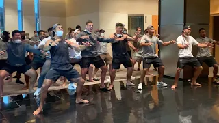 NZ Men's Sevens haka and waiata welcomes NZ Rowing medalists