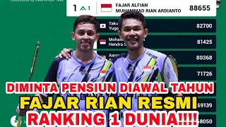 HEBAT Sempat Diminta PENSIUN DIAWAL Tahun, FAJAR RIAN Resmi Menjadi Ranking 1 Dunia!!