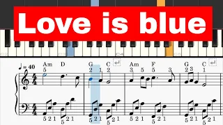 Love Is Blue - Solo Piano - Easy Piano Tutorial