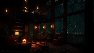 Immersive Rainforest Ambience: Rain🌧️ and Fire Sounds🔥 Surrounding Cozy Wooden Cabin