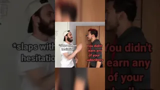 Pewdiepie and Jacksepticeye slaps Markiplier #shorts  #funny