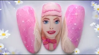 Watch me painting Barbie  inspired nail art. Barbie nails.