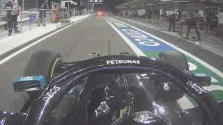 Lewis Hamilton having gearbox problem in the pitlane.