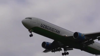 Uzbekistan Cargo / Boeing 767-300ER / short cut of landing Hamburg Airport