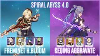 C2 Freminet Hyperbloom & C3 Keqing Aggravate | Spiral Abyss 4.0 | Genshin Impact