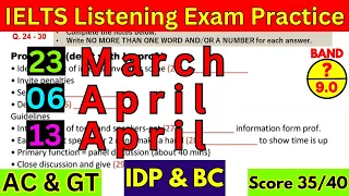 23 March, 06 April & 13 April 2024 IELTS LISTENING PRACTICE TEST 2024 WITH ANSWERS | IDP & BC