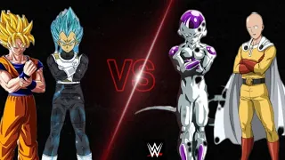 Goku & Vegeta vs Frieza & Saitama Full Fight |WWE2K22| #gameplay #pcgaming #goku #saitama