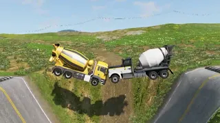 Truck Cars Vs Giant Potholes With Speedbump - BeamNG.Drive - Beamng 4 Crash