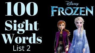 100 Sight Words List 2 | Frozen Sight Words Elsa and Anna | 100 High Frequency Words | Kindergarten