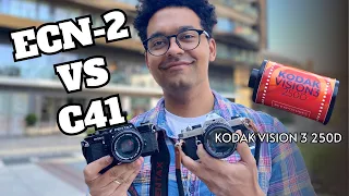 ECN-2 vs C41 Development Comparison on Kodak Vision3 250D