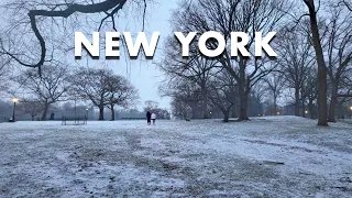 New York Snow Walk [4K] Upper East Side & Central Park