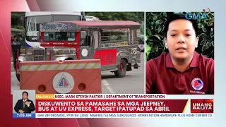 Diskuwento sa pamasahe sa mga jeepney, bus at uv express, target ipatupad sa Abril | UB