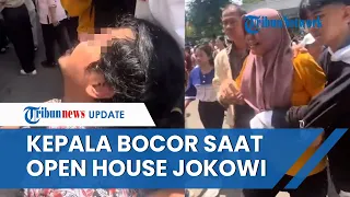 Detik detik Kepala Pria Bocor Imbas Ketimpuk saat Antre Open House Jokowi di Istana Negara