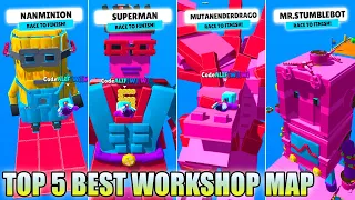 Top 5 Best Stumble Guys Workshop Maps Code! MINIONS SUPERMAN DRAGON STUMBLEBOT SONIC EXE