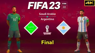 FIFA 23 - SAUDI ARABIA vs. ARGENTINA - FIFA World Cup Final - Al-Dawsari vs. Messi - PS5™ [4K]