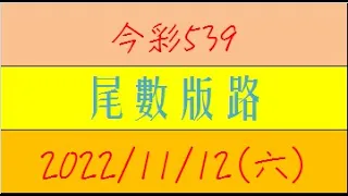 今彩539 『尾數版路』【2022年11月12日(六)】肉包先生