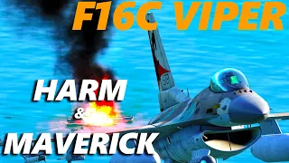 DCS: F16C Viper AGM 65G Maverick & AGM 88 HARM strike | Tutorial Cinematic Digital Combat Simulator